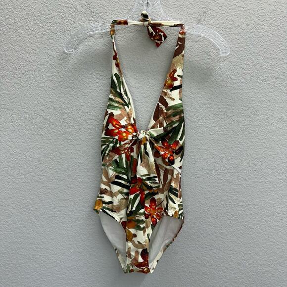 Vince Camuto Swimsuit Women's Size 8 Seychelles Floral Tie Front Halter New - Picture 2 of 5